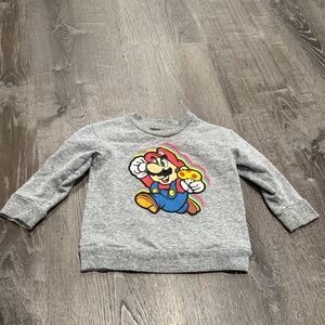 Gray Kids Sweatshirt with Mario Bros Character